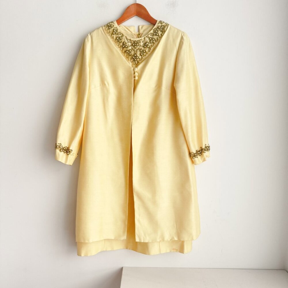 Vintage Adrian First Name in Dresses Sheath Dress + Blazer 2 Piece Set M